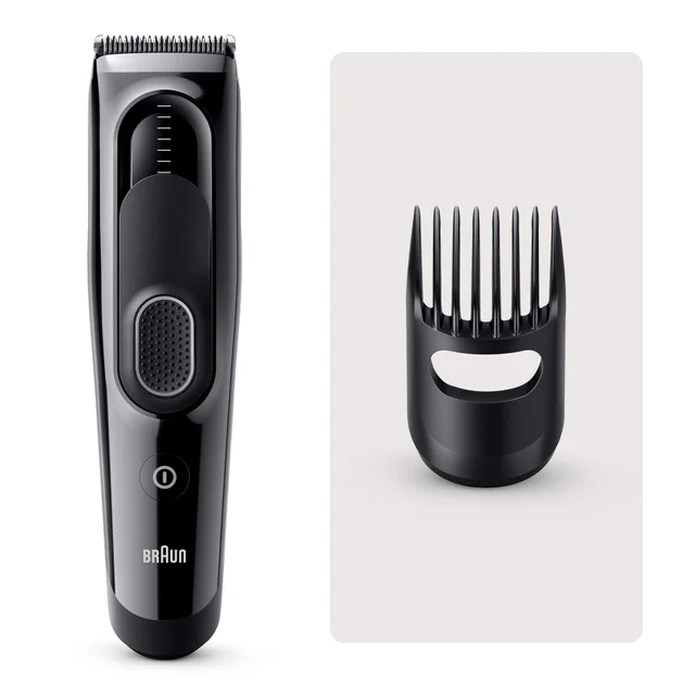 Braun Trimmer mit Kammaufsatz.