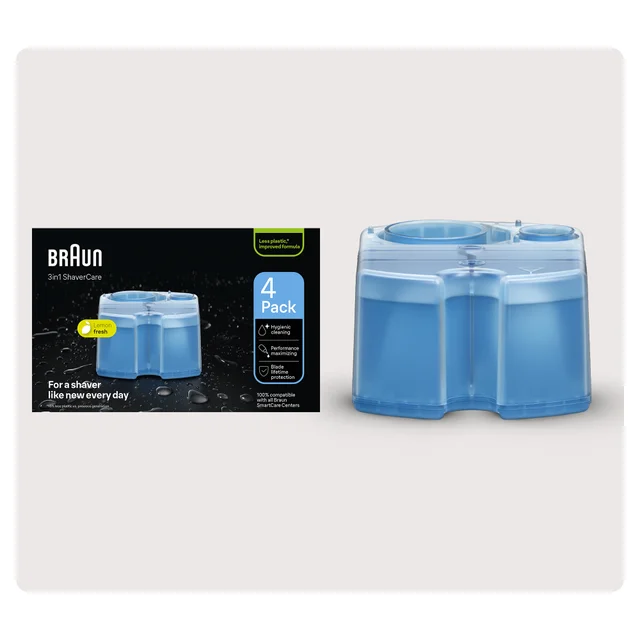 Braun 3in1 ShaverCare Reinigungs-Kartuschen 4er-Pack mit Zitronenfrische.
