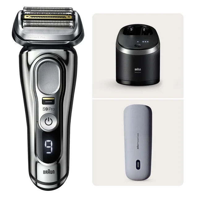Braun Series 9 Pro Rasierer mit SmartCare Center und PowerCase.