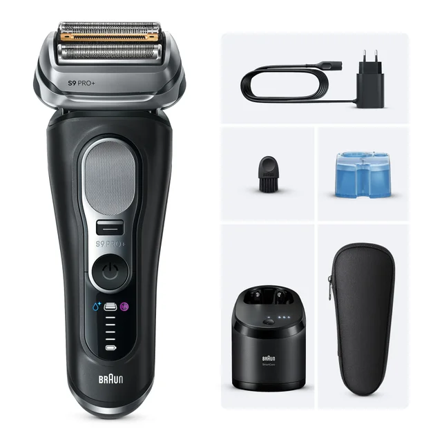 Braun Series 9 PRO+ Elektrorasierer, Pro-SensoAdapt, SmartCare Center, 9660cc, Schwarz