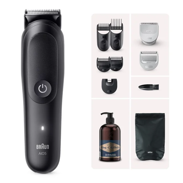 Braun Bundle: Series 5 All-In-One Style Kit AIO5540 + King C. Gilette Bartshampoo 350ml