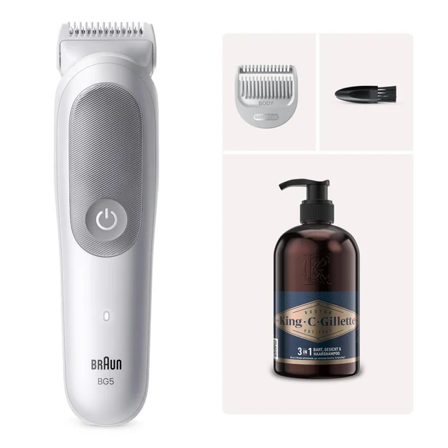 Braun Bundle: Series 5 Body Groomer BG5500 + King C. Gilette Bartshampoo 350ml